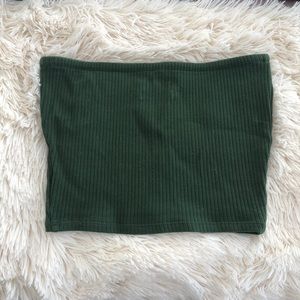 UO army green ribbed tube top